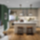 Green and Beige Kitchen Space